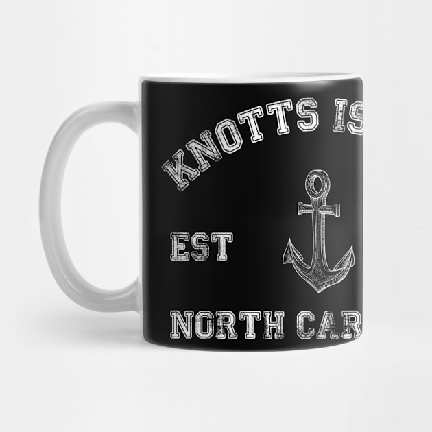 Knotts Island, North Carolina Vintage Nautical Anchor Retro by Contentarama